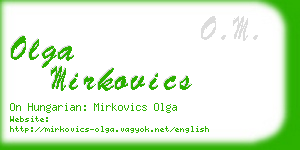 olga mirkovics business card